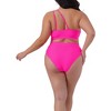 Agnes Orinda Women's Plus Size High Waisted Two Piece One Shoulder Keyhole Swimsuit Bathing Bikini Suits - 4 of 4