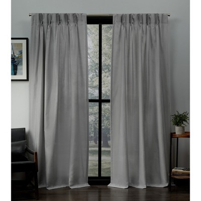 Set Of 2 96 X54 Loha Linen Pinch Pleat Window Curtain Panel Light Gray Exclusive Home Target