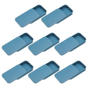 Unique Bargains Metal Anti-Oxidation Slide Top Rectangular Tin Containers 8 Pcs - 1 of 4