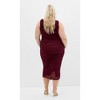 CITY CHIC | Halo Ruched Midi Dress - dark cherry | 16W - 3 of 4