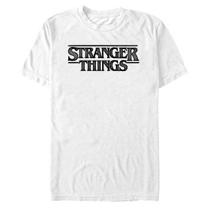 Mens Stranger Things Pointillism Style Classic Logo T Shirt - 1 of 4