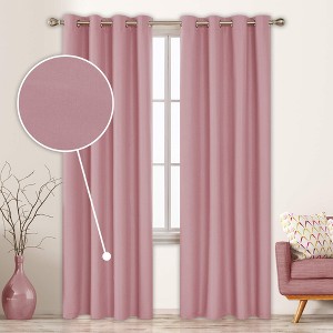 Deconovo Total Blackout Grommet Curtains, 2 Panels, OEKO-Certified - 1 of 4