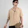 Campus Sutra Men Men's Beige Oversized Pom-Pom Shirt - 2 of 4