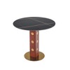 33.46" Round Multipurpose Conference Table for 2-4 People, Marble Meeting Room Table with Soild Wood Base for Office - 3 of 4