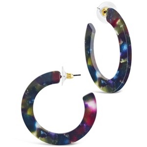 SHINE by Sterling Forever 1.75" Resin Flat Hoop Earrings - 1 of 3