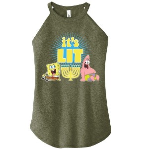 Women's - SpongeBob SquarePants - It's LIT HANUKKAH Graphic High Neck Tank - 1 of 4