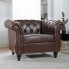 NicBex 38.98 Inch PU 1-Seater Single Sofa with Armrests and Wood Legs for Living Room,Apartment,Bedroom - 2 of 4