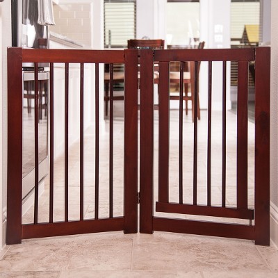 Walnut Wood 30" Tall Pet Gate Extension with Door