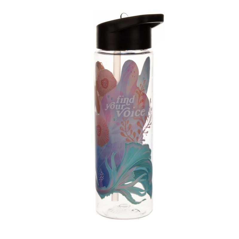 Live Action Little Mermaid Find Your Voice 24 Oz Clear Plastic Water Bottle-OSFA, 2 of 4