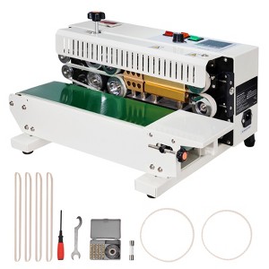 VEVOR Continuous Bag Band Sealing Machine, 0.24-0.47 in/6-12 mm Seal Width, Horizontal Band Sealer Machine with Digital Temperature Control, White - 1 of 4