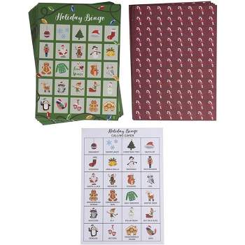 Juvale Christmas Bingo Game for Adults and Kids, Holiday Party Supplies, 2 to 36 Multi-Player, 47 Pieces