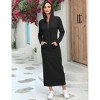 Women's Hooded Sweater Dress Long Sleeve Zip Front Bodycon Dress with Side Slits Casual Tunic Dress - 3 of 4