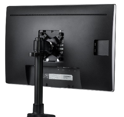 Black Adjustable Single Monitor Desk Mount with C-Clamp