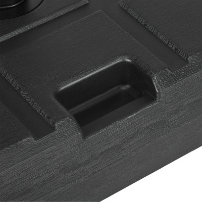 Black HDPE Fillable Patio Umbrella Base with Steel Holder