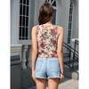 Clearlove Women's Floral Print V Neck Vest Tie Front Sleeveless Vintage Boho Vests Tops - 3 of 4