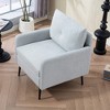 Lyngins Modern Accent Chair with Metal Legs & Armrests, Chenille Fabric Club Armchair, Single Sofa Chair/Reading Chair for Living Room, Bedroom - 3 of 4