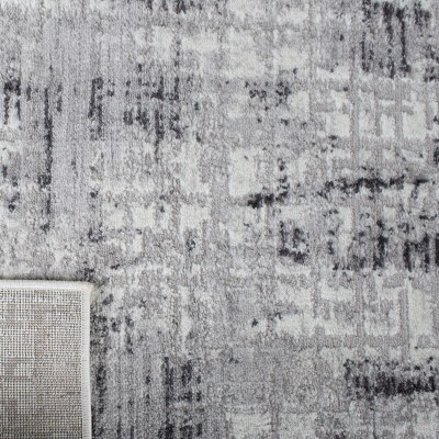 Gray and Charcoal Rectangular Synthetic Area Rug
