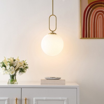 Danva Art Deco Inspired Brass & Glass Globe Pendant Light
