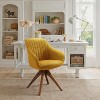Art Leon Comfortable Fabric Swivel Accent Chair with Solid Oak Wood Legs - 3 of 3