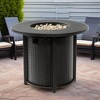 30" Propane Gas Fire Pit Table, 50,000 BTU Round Fire Pit with Imitation Wood Grain Finish for Patio, Deck, Garden, Backyard-- Frevyn - 4 of 4