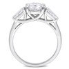 EVERLY JEWELRY | Sterling Silver 2 1/4 CT DEW Taper Created White Moissanite Three Stone Ring - 3 of 4
