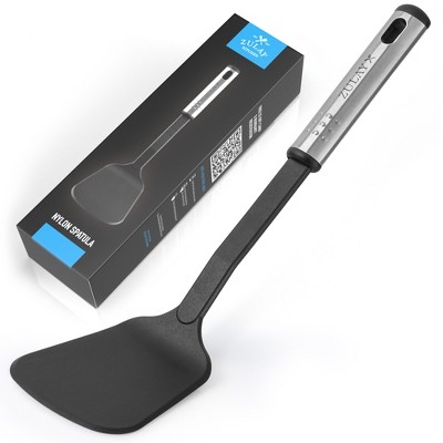 Premium Nylon Spatula (12.5 inch) - Flexible Nylon Spatula Turner With Stainless Steel Ergonomic Handle