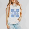 Simply Sage Market Anchor Wheel Grid Garment Dyed Tank - 2 of 3
