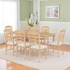 82.7" Traditional 9-Piece Extendable Dining Table Set with 23.6" Leaf and 8 Upholstered Serrated Back Chairs for Dining Room or Kitchen - 2 of 4