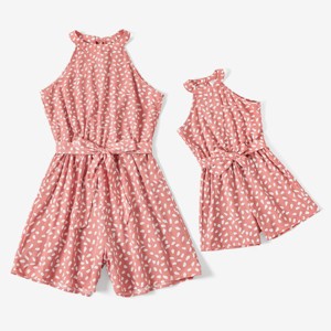 PATPAT Family Matching Outfits Mommy and Me Polka Dots Women Girls Jumpsuits  Vacation Summer  Halter Rompers - 1 of 4