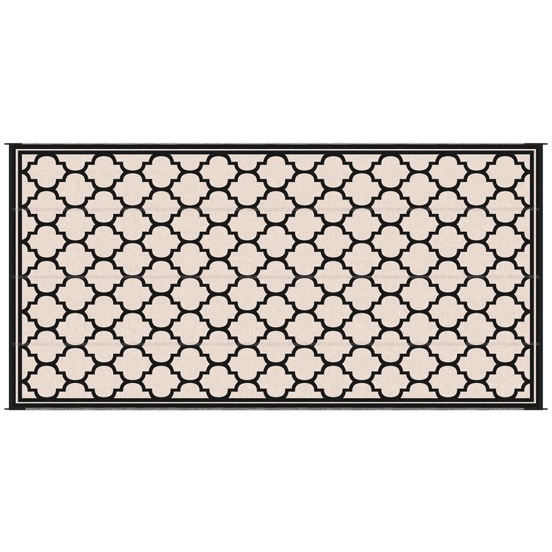 Outsunny Reversible Outdoor RV Rug, 9' x 12' Patio Floor Mat, Plastic Straw Rug for Backyard, Deck, Picnic, Beach, Camping, 4 of 7