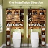 Over the Toilet Storage Cabinet with Adjustable Shelves, Modern Bathroom Organizer Unit with Tempered Glass Door & Open Shelving - 2 of 4