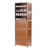 YIYIBYUS 10 Tier Freestanding Shoe Rack Bamboo Shoe Cabinet with Doors - 2 of 4