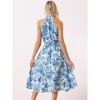 INSPIRE CHIC Women's Boho Summer Halter Neck Sleeveless Casual Floral Print Midi Sundresses - 3 of 4