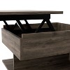 NicBex Coffee Tables for Living Room 15.3" H Rectangle Modern Lift Top Coffee Table with Casters and 1 Open Shelf, Brown - 3 of 4