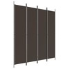 vidaXL 4-Panel Room Divider Brown 78.7"x86.6" Fabric - 2 of 4