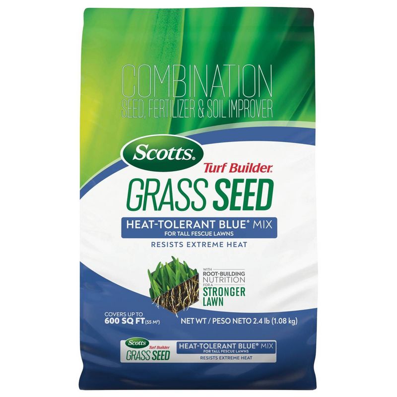 Scotts Turf Builder 2.4lbs Seed Heat-Tolerant Blue Mix for Tall Fescue Lawns, 1 of 3