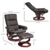 CIPACHO Swivel Recliner with Ottoman Massage, Recliner Chair and Ottoman, Faux Leather Reclining Chair with Remote, Brown - 2 of 4