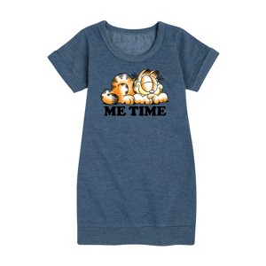 Girls' - Garfield - Me Time Sketch Graphic Short Sleeve Fleece Dress - 1 of 3