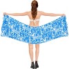 LA LEELA Women's Summer Bikini Wraps Beach Wrap Sarong Cover up Skirt Swimsuit Swimwear Bathing Suit Cover Ups for Womens One Size Short Blue - 4 of 4
