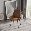 Modern Dining Chair with Black Metal Legs, Brown Color, Set of 4, Ideal for Living Rooms & Dining Rooms - 3 of 4