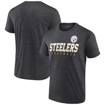 NFL Pittsburgh Steelers Men's Team Striping Gray Short Sleeve Bi-Blend T-Shirt - S
