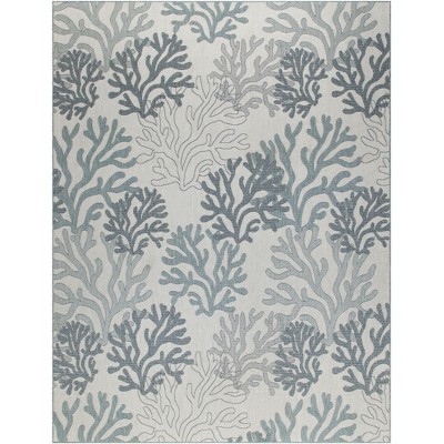 Nourison Garden Oasis Nautical Coral Beach Outdoor Rug