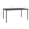 vidaXL Outdoor Dining Table Anthracite Glass, Powder-Coated Steel - 4 of 4