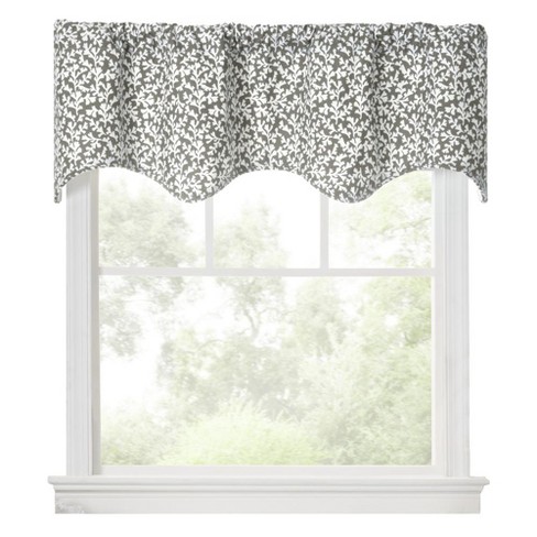 Ellis Curtain Sea Tumble 3" Rod Pocket 100% Cotton Machine Wash and Dry Scallop Valance Lined 50" x 16" Grey - image 1 of 4