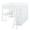 Full Size Loft Bed with Wardrobe, Desk and Shelves - 4 of 4