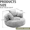 MOONMISS Chenille High-Density Foam Soft Bean bag Chair with 3 Pillows and Wide Backrest - 2 of 4