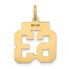 Black Bow Jewelry 14k Yellow Gold, Jersey Collection, Small Number 63 Pendant - 3 of 4