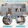 QingMoon Full Size Low loft Bed, Wood Kids Bed Frame with Stairs, Storage Shelf and Safety Guardrail, for Bedroom - 3 of 4