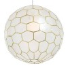 Storied Home Capiz Honeycomb Globe Pendant Light Capiz White Seashells - 4 of 4