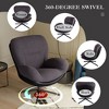 Lyngins Ergonomic Swivel Desk Chair – Chenille & Faux Leather, 360-Degree Rotation, Black Metal Frame, Home Office Desk Chair, Vanity Chair - 3 of 4